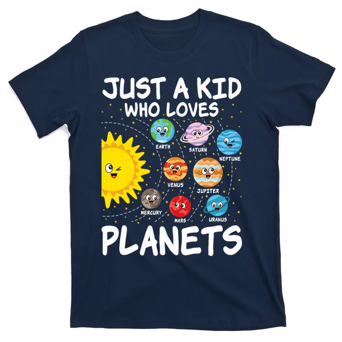 Just A Who Loves Planets Space Solar System Boy Girl T-Shirt