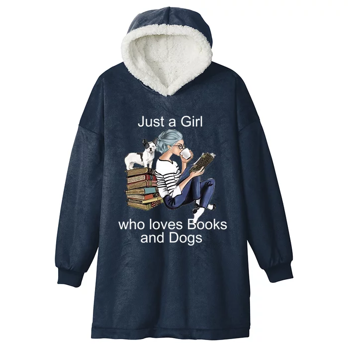 Just A Who Loves Books And Dogs Gift Hooded Wearable Blanket