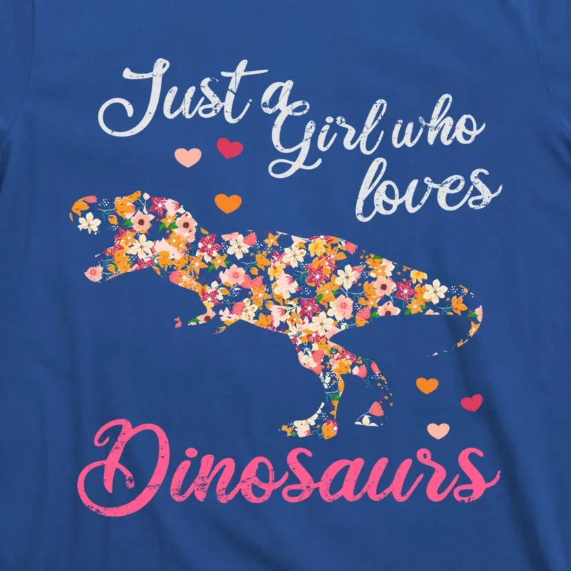 Just A Who Loves Dinosaurs Great Gift Dinosaur Gift T-Shirt