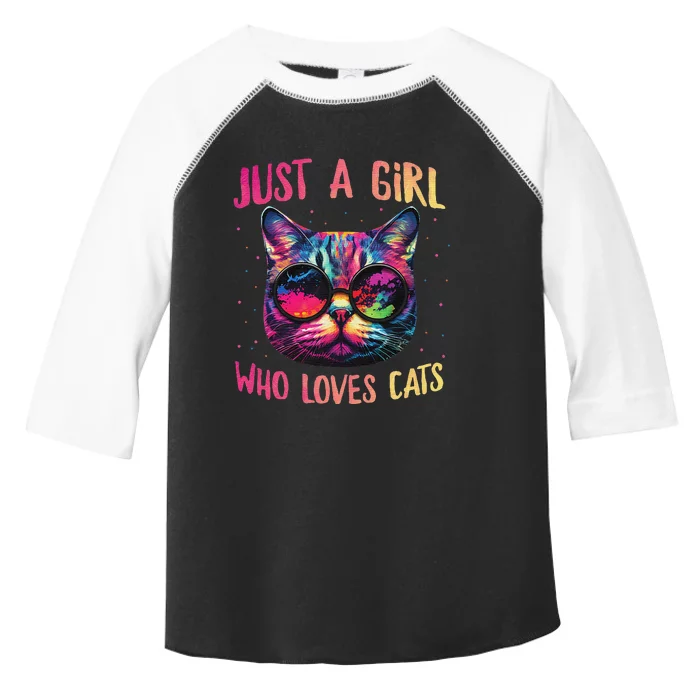 Just A  Who Loves Cats Colorful Cat Watercolor Toddler Fine Jersey T-Shirt