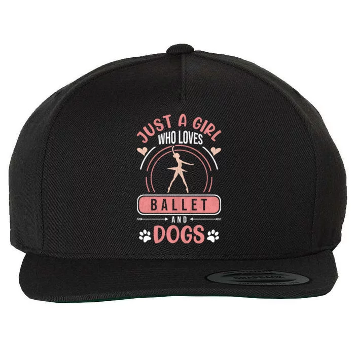 Just A Who Loves Ballet And Dogs Ballerina Dance Cool Gift Wool Snapback Cap