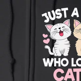 Just A  Who Loves Cats Full Zip Hoodie