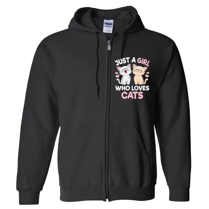 Just A  Who Loves Cats Full Zip Hoodie