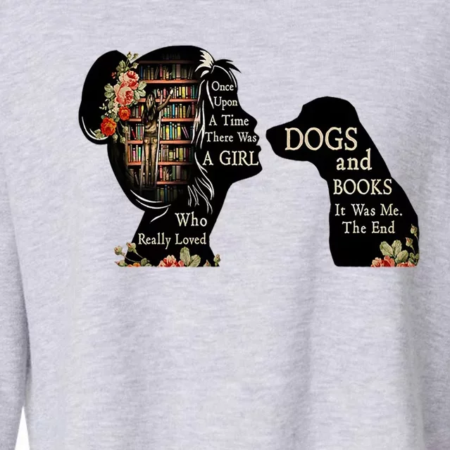 Just A Who Loves Books And Dogs Gift Cropped Pullover Crew