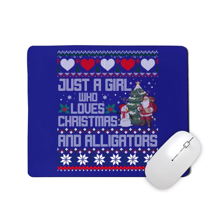 Just A Who Loves Christmas And Alligators Ugly Sweater Gift Mousepad