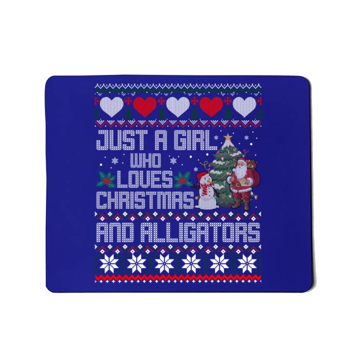 Just A Who Loves Christmas And Alligators Ugly Sweater Gift Mousepad