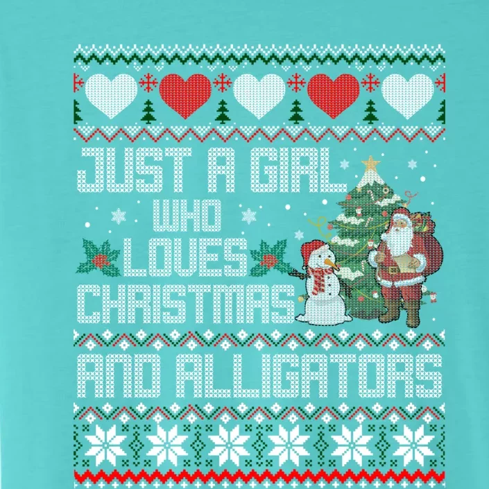 Just A Who Loves Christmas And Alligators Ugly Sweater Gift ChromaSoft Performance T-Shirt