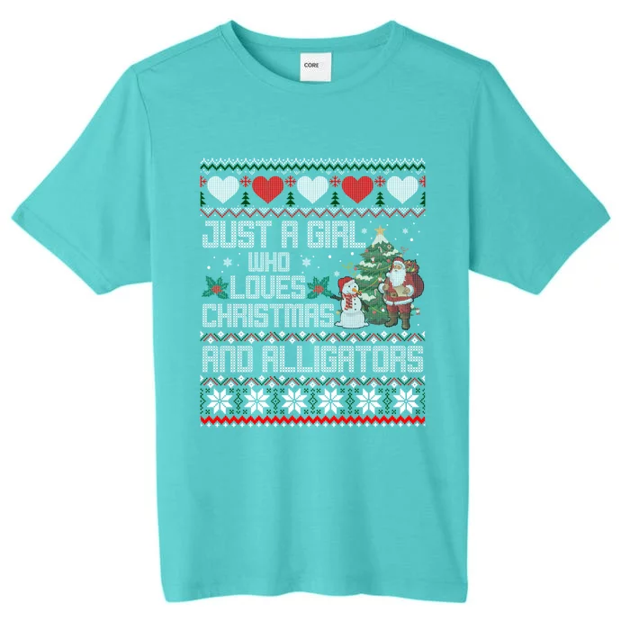 Just A Who Loves Christmas And Alligators Ugly Sweater Gift ChromaSoft Performance T-Shirt