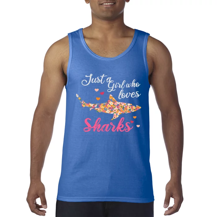 Just A Who Loves Sharks Gift Shark Cool Gift Tank Top