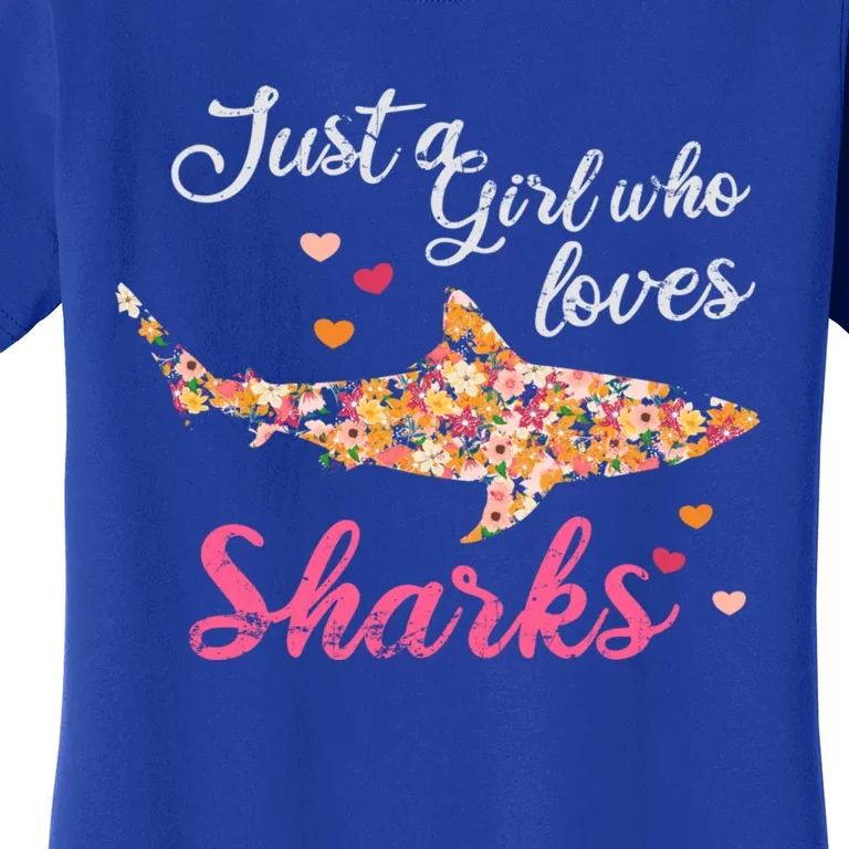 Just A Who Loves Sharks Gift Shark Cool Gift Women's T-Shirt