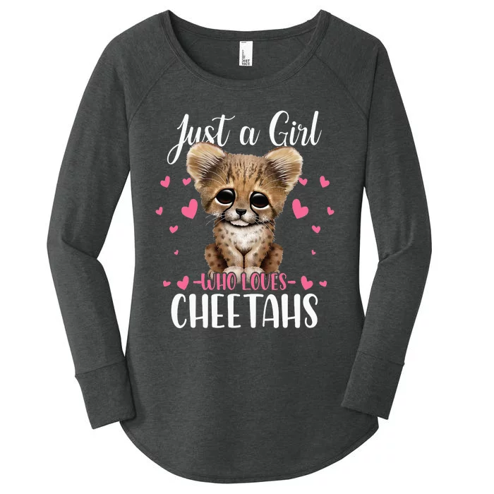 Just A  Who Loves Cheetahs Women's Perfect Tri Tunic Long Sleeve Shirt