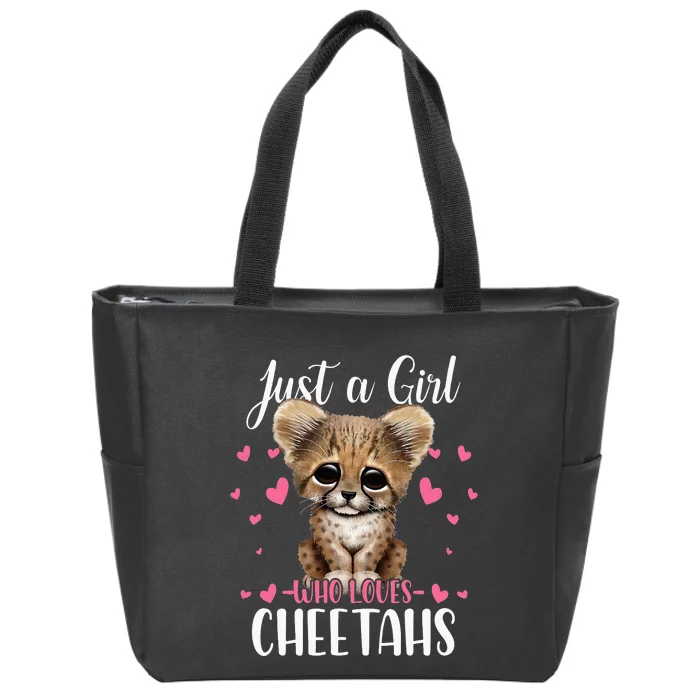 Just A  Who Loves Cheetahs Zip Tote Bag