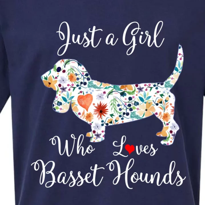 Just A Who Loves Basset Hounds Great Gift Sueded Cloud Jersey T-Shirt