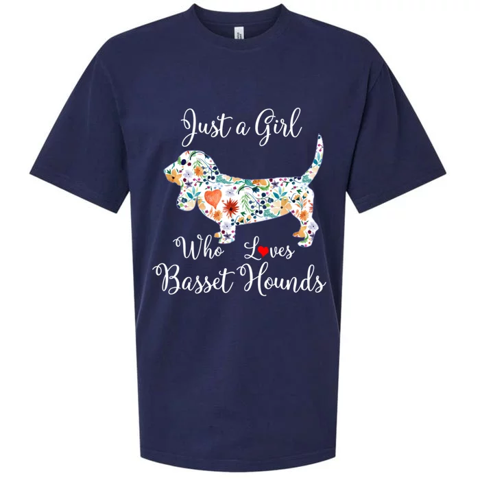 Just A Who Loves Basset Hounds Great Gift Sueded Cloud Jersey T-Shirt