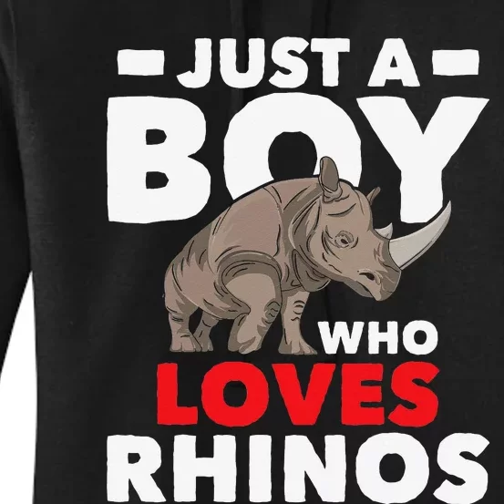 Just A Who Loves Rhinos Rhinoceros Endangered Animal Women's Pullover Hoodie