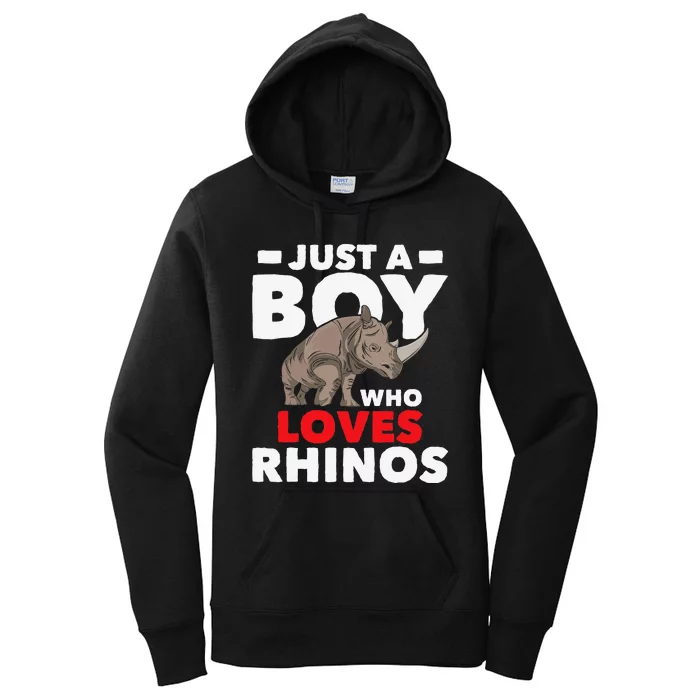 Just A Who Loves Rhinos Rhinoceros Endangered Animal Women's Pullover Hoodie