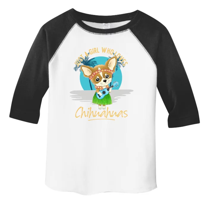 Just A Who Loves Chihuahuas Ukulele Beach Chihuahuas Gift Toddler Fine Jersey T-Shirt