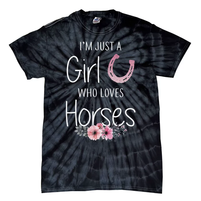 Just A  Who Loves Jesus And Horses Funny Gift Tie-Dye T-Shirt