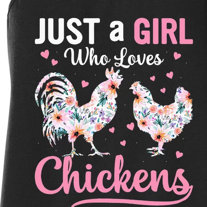 Just A  Who Loves Chickens Women's Racerback Tank