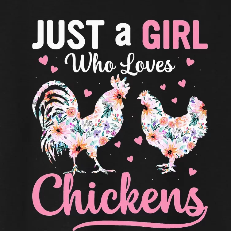 Just A  Who Loves Chickens Women's Crop Top Tee