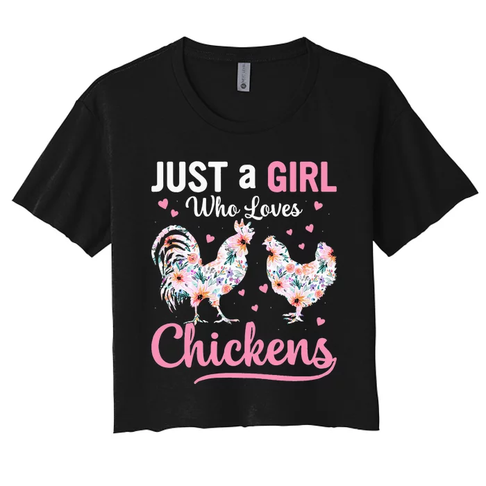 Just A  Who Loves Chickens Women's Crop Top Tee