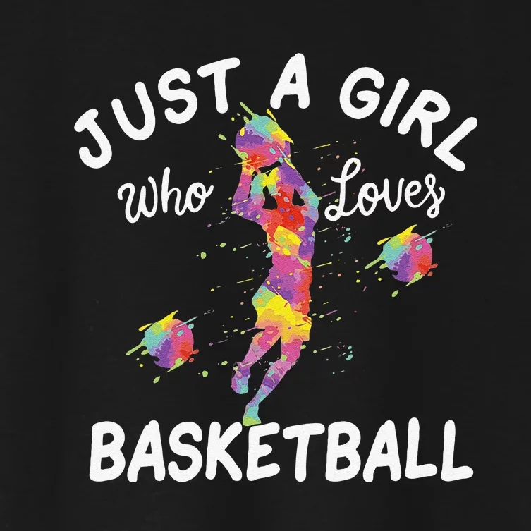 Just A  Who Loves Basketball Funny sport lovers Women's Crop Top Tee