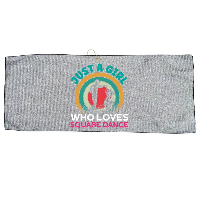 Just A Who Loves Square Dance Vintage Retro Gift Large Microfiber Waffle Golf Towel