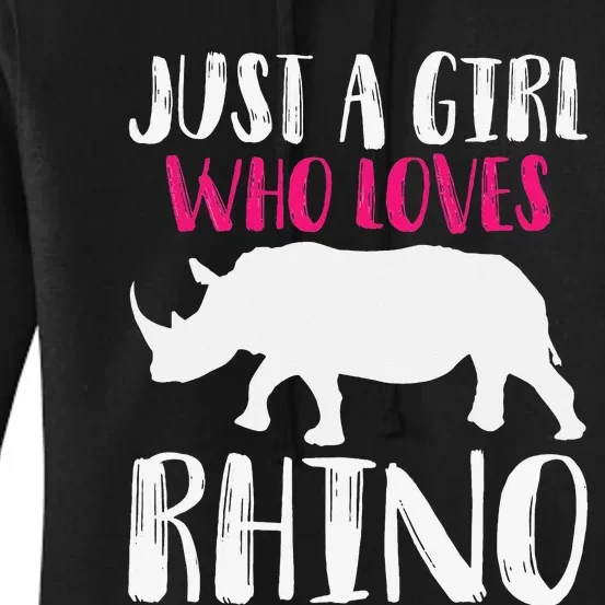 Just A Who Loves Rhino Funny Animal Lover Zoo Jungle Women's Pullover Hoodie