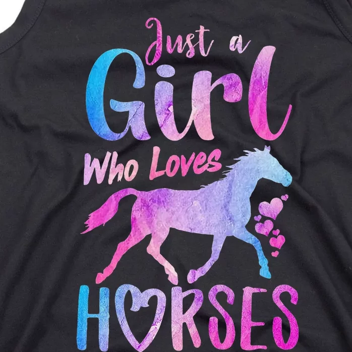 Just A Who Loves Horses Riding Cute Horse Tank Top