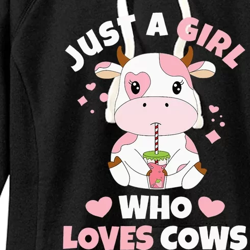 Just A  Who Loves Cows Cute Cow Cow Women's Fleece Hoodie