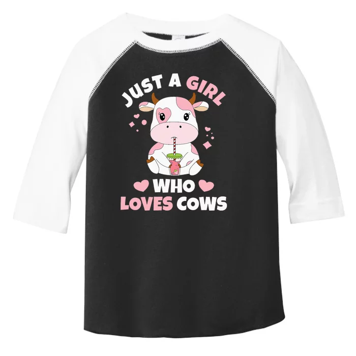 Just A  Who Loves Cows Cute Cow Cow Toddler Fine Jersey T-Shirt