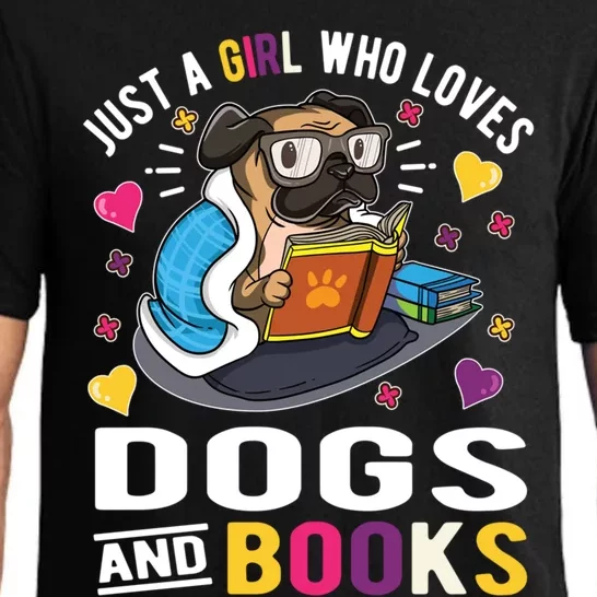 Just A Who Loves Dogs And Books Funny Gift Pajama Set