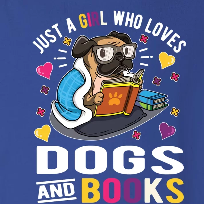 Just A Who Loves Dogs And Books Funny Gift Toddler Long Sleeve Shirt