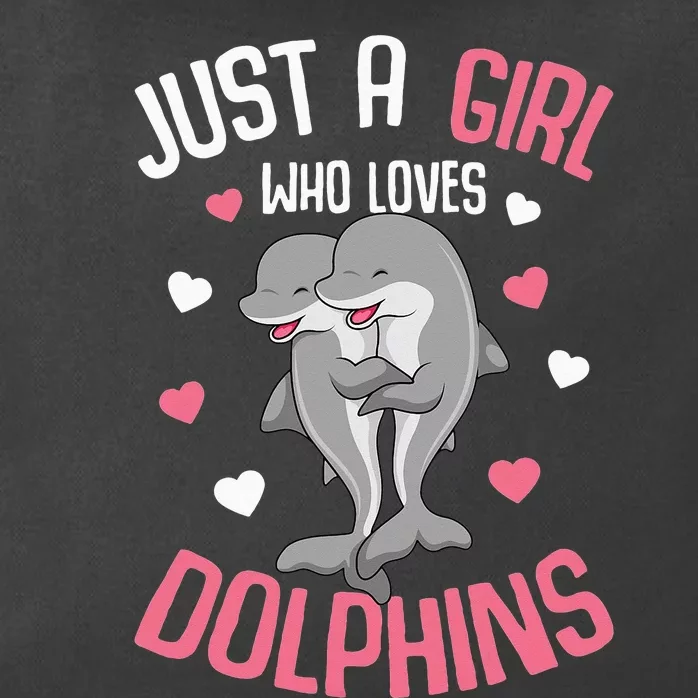 Just A  Who Loves Dolphins Zip Tote Bag