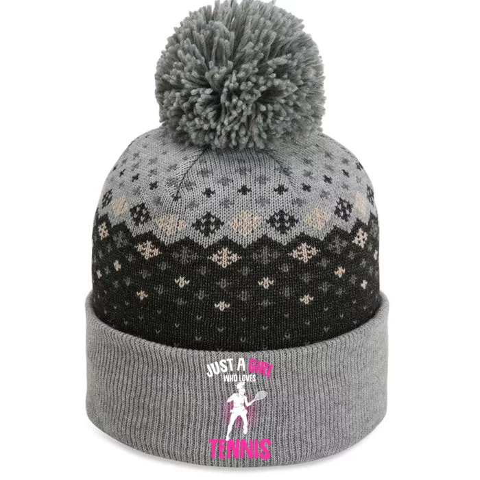 Just A Who Loves Tennis Player Gift The Baniff Cuffed Pom Beanie