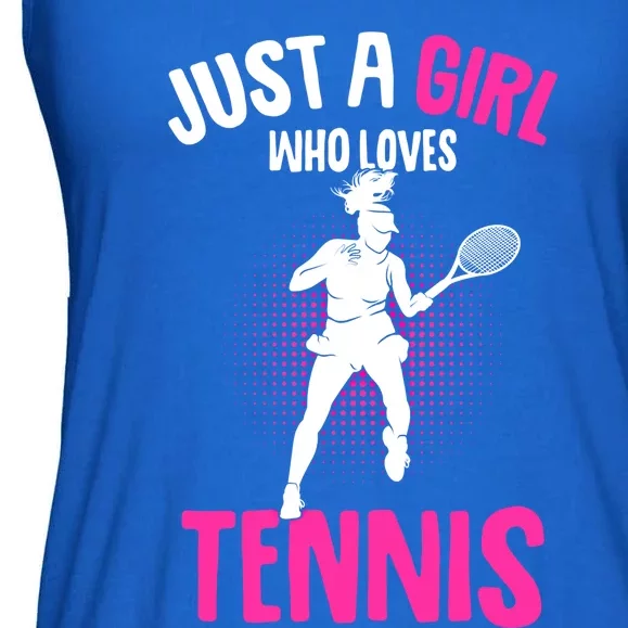 Just A Who Loves Tennis Player Gift Ladies Essential Flowy Tank