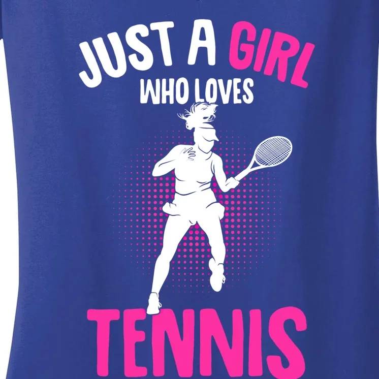 Just A Who Loves Tennis Player Gift Women's V-Neck T-Shirt