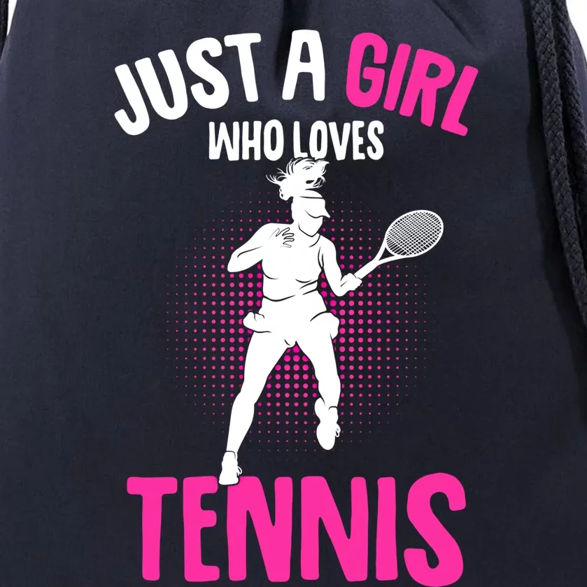 Just A Who Loves Tennis Player Gift Drawstring Bag