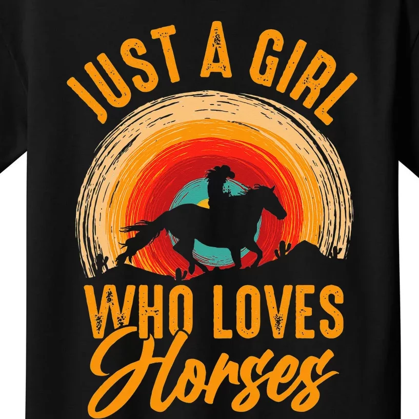 Just A Who Loves Horses Kids T-Shirt