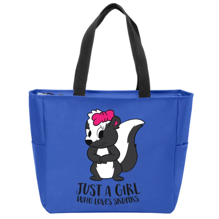 Just A Who Loves Skunks Funny Skunk Cute Gift Zip Tote Bag