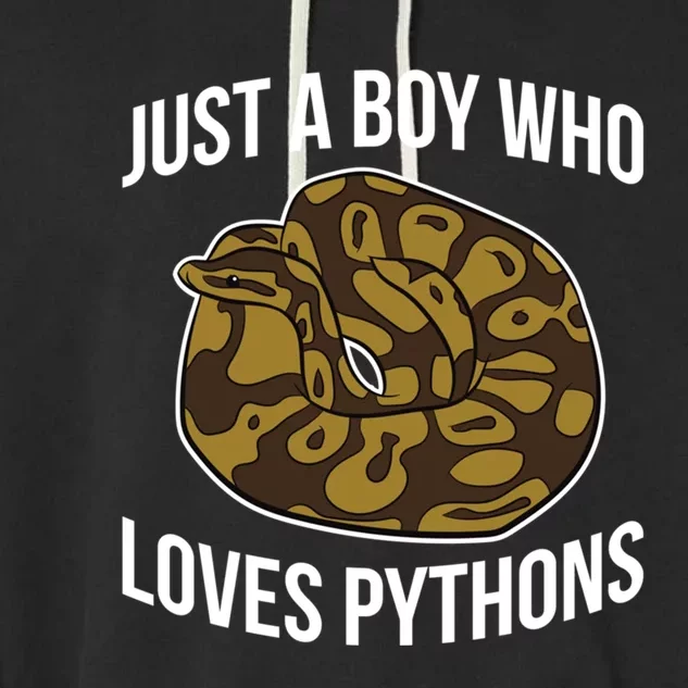 Just A Who Loves Ball Pythons Cute Ball Python Snake Gift Garment-Dyed Fleece Hoodie