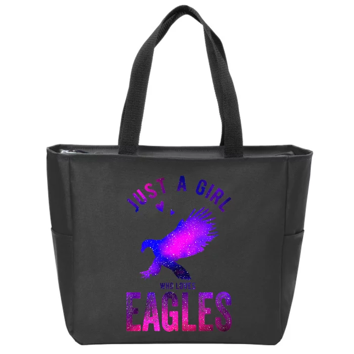 Just A  Who Loves Eagles Zip Tote Bag