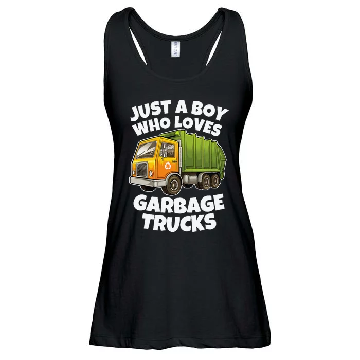 Just A Who Loves Garbage Trucks Recycling Day Ladies Essential Flowy Tank