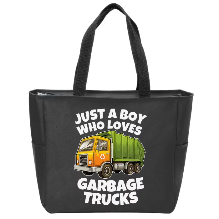 Just A Who Loves Garbage Trucks Recycling Day Zip Tote Bag