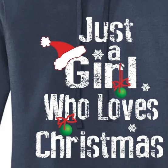 Just A Who Loves Christmas Great Gift Cute Xmas Season Gift Women's Pullover Hoodie