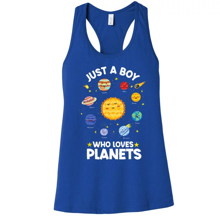 Just A Who Loves Planets & Solar System Space Science Women's Racerback Tank