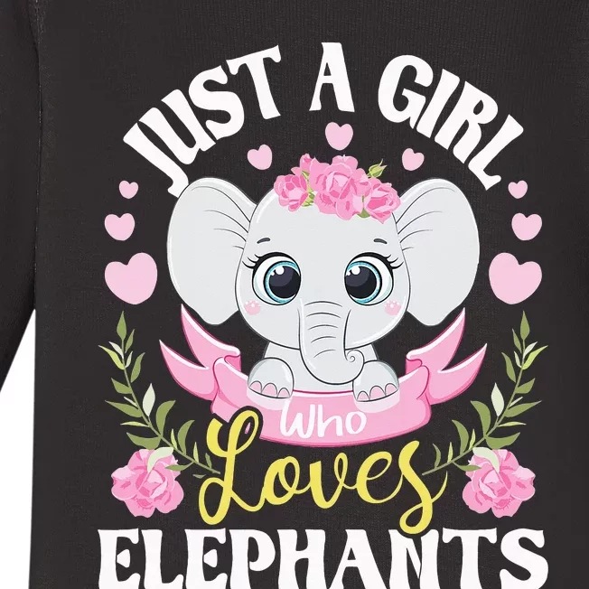 Just A  Who Loves Elephants Baby Long Sleeve Bodysuit