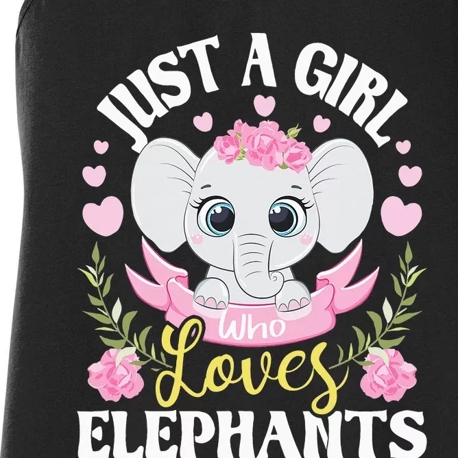 Just A  Who Loves Elephants Women's Racerback Tank