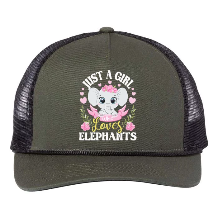 Just A  Who Loves Elephants Retro Rope Trucker Hat Cap