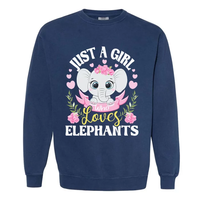 Just A  Who Loves Elephants Garment-Dyed Sweatshirt